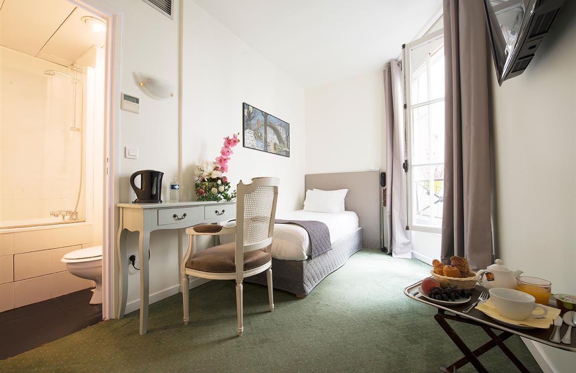 Chambre single - 1 personne - Hôtel 3 étoiles quartier du Louvre